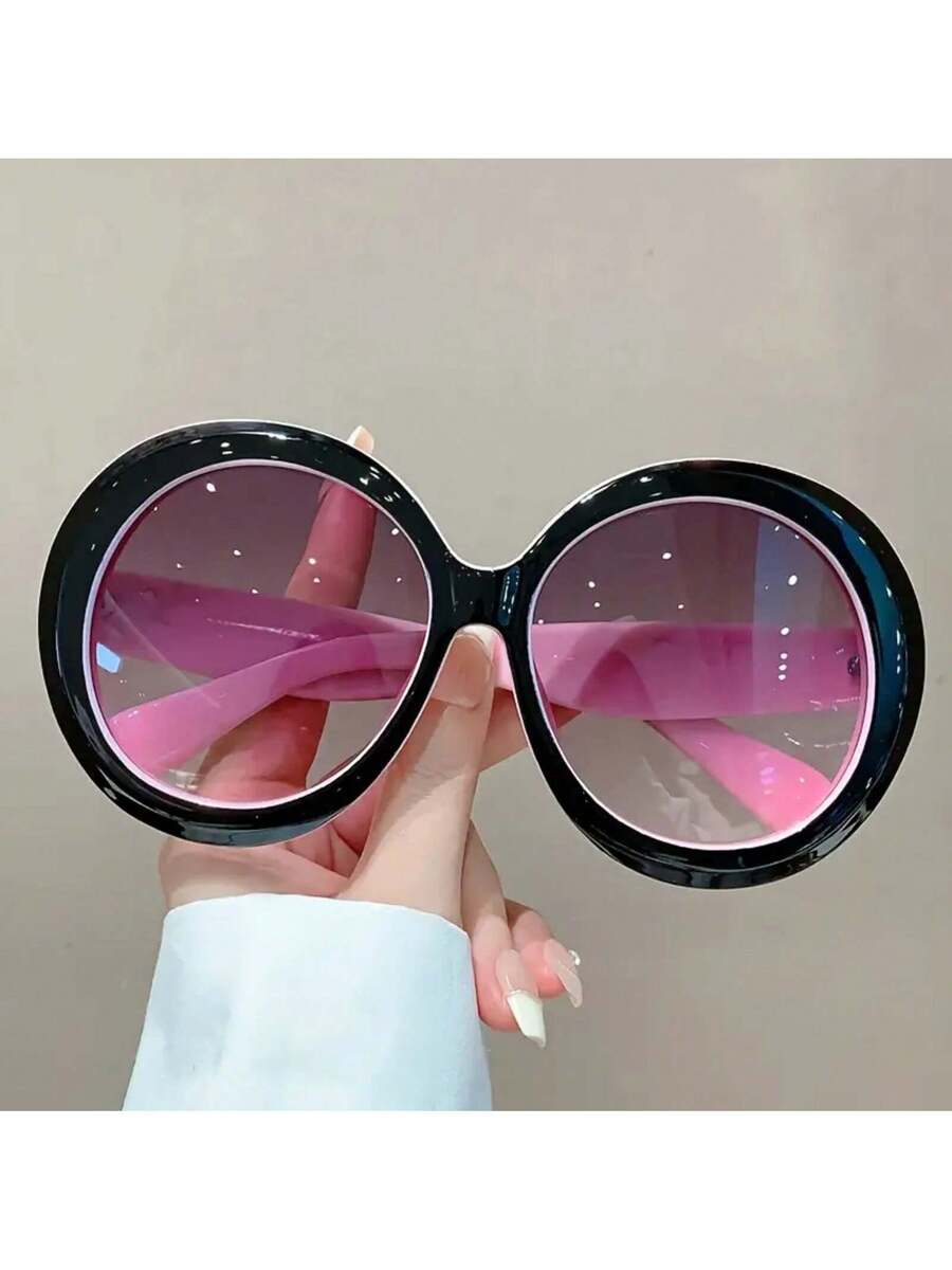 女性用ラージラウンドフレームメガネ - ブラックフレーム、度 - Women'S Fashion Glasses Non Prescription のレビューと価格