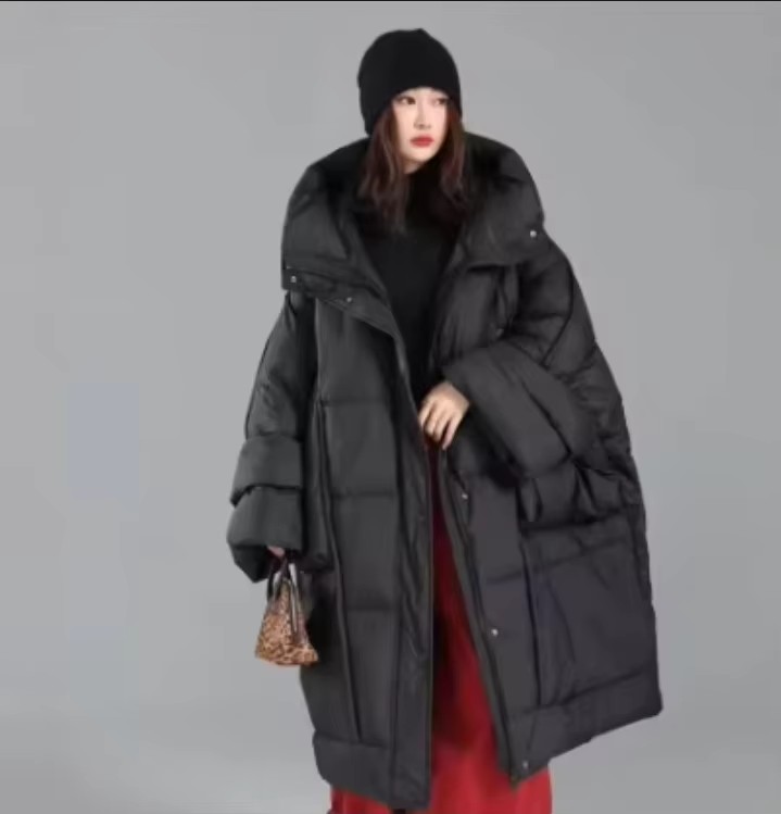 冬用スタンドカラーゆったりダウンジャケット レディース ホワ - Women'S Fashion Parka のレビューと価格