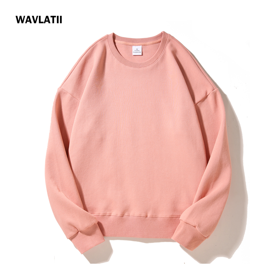 WAVLATII 女性新しい特大スウェットシャツ女性ピンクカ - Hoodie Women Oversized のレビューと価格