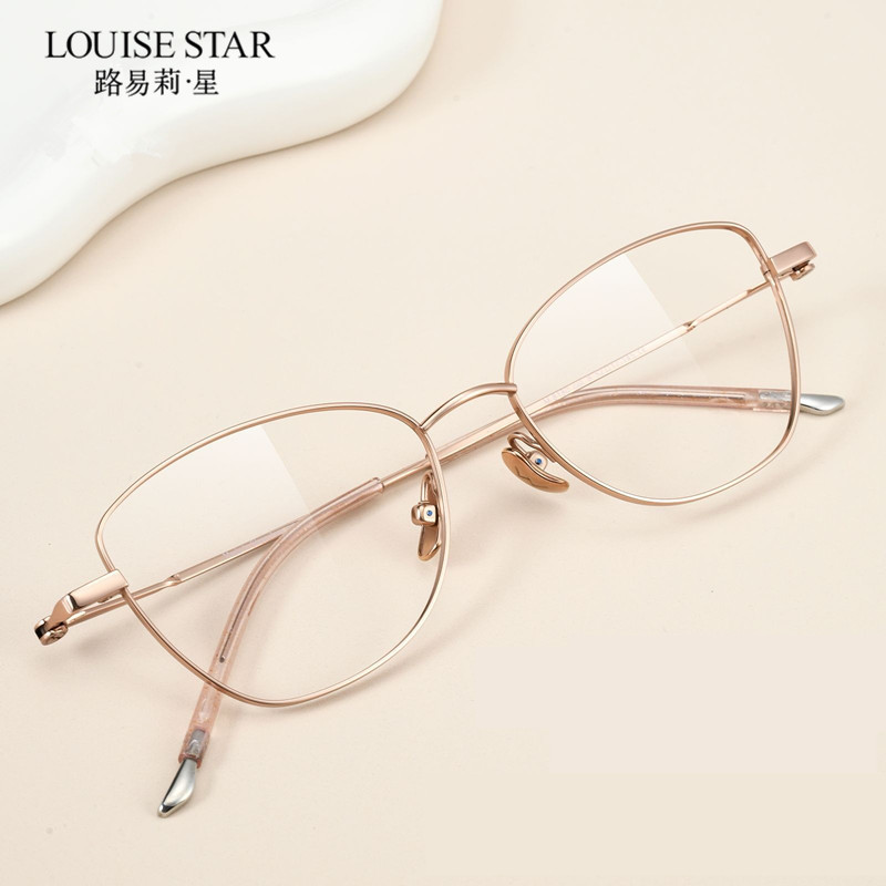 超軽量純チタン製キャットアイメガネ 度付き 非球面樹脂レンズ - Women'S Fashion Glasses Non Prescription のレビューと価格