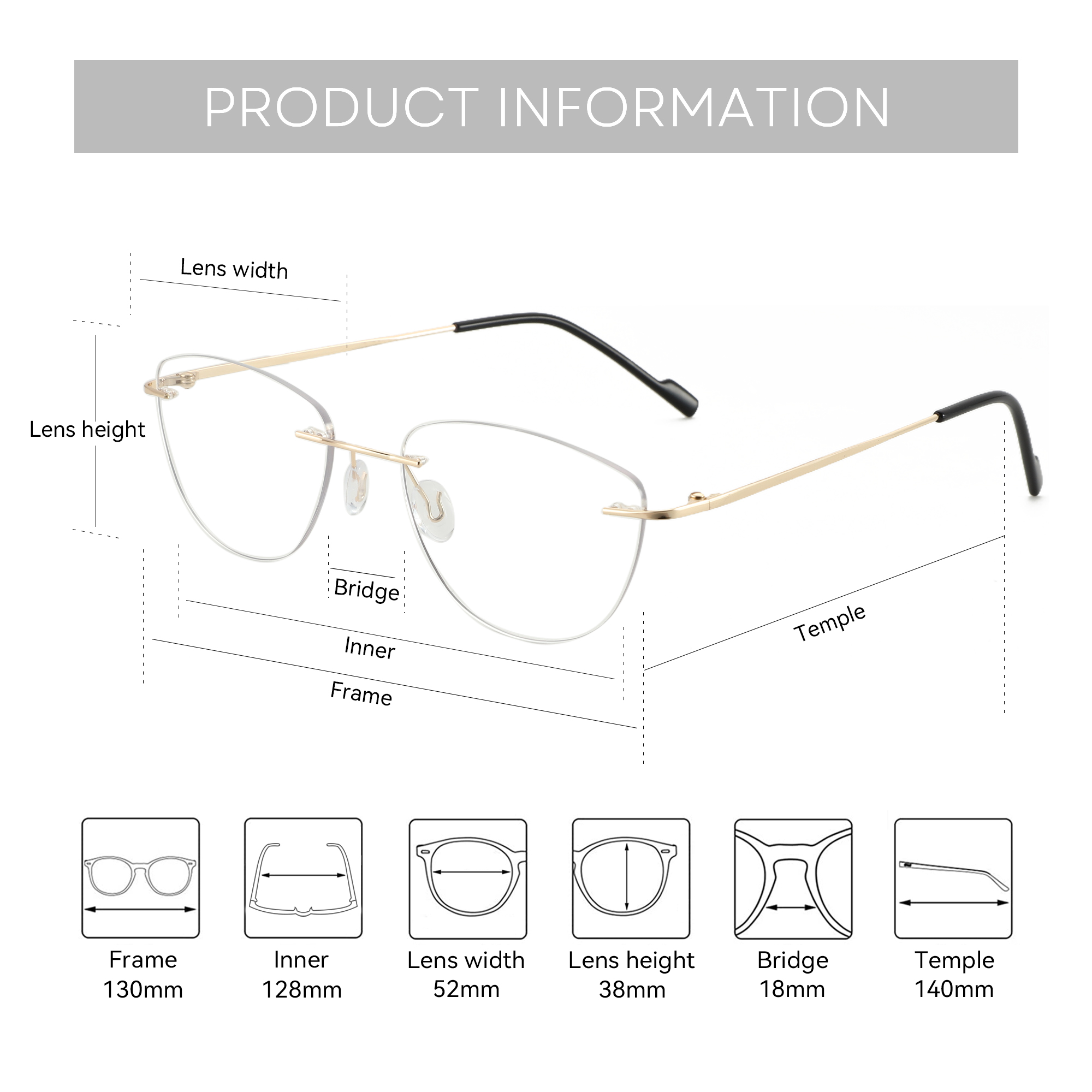 Zenottic-女性用キャットアイリムレス光学メガネ、フレ - Women'S Fashion Glasses Non Prescription のレビューと価格