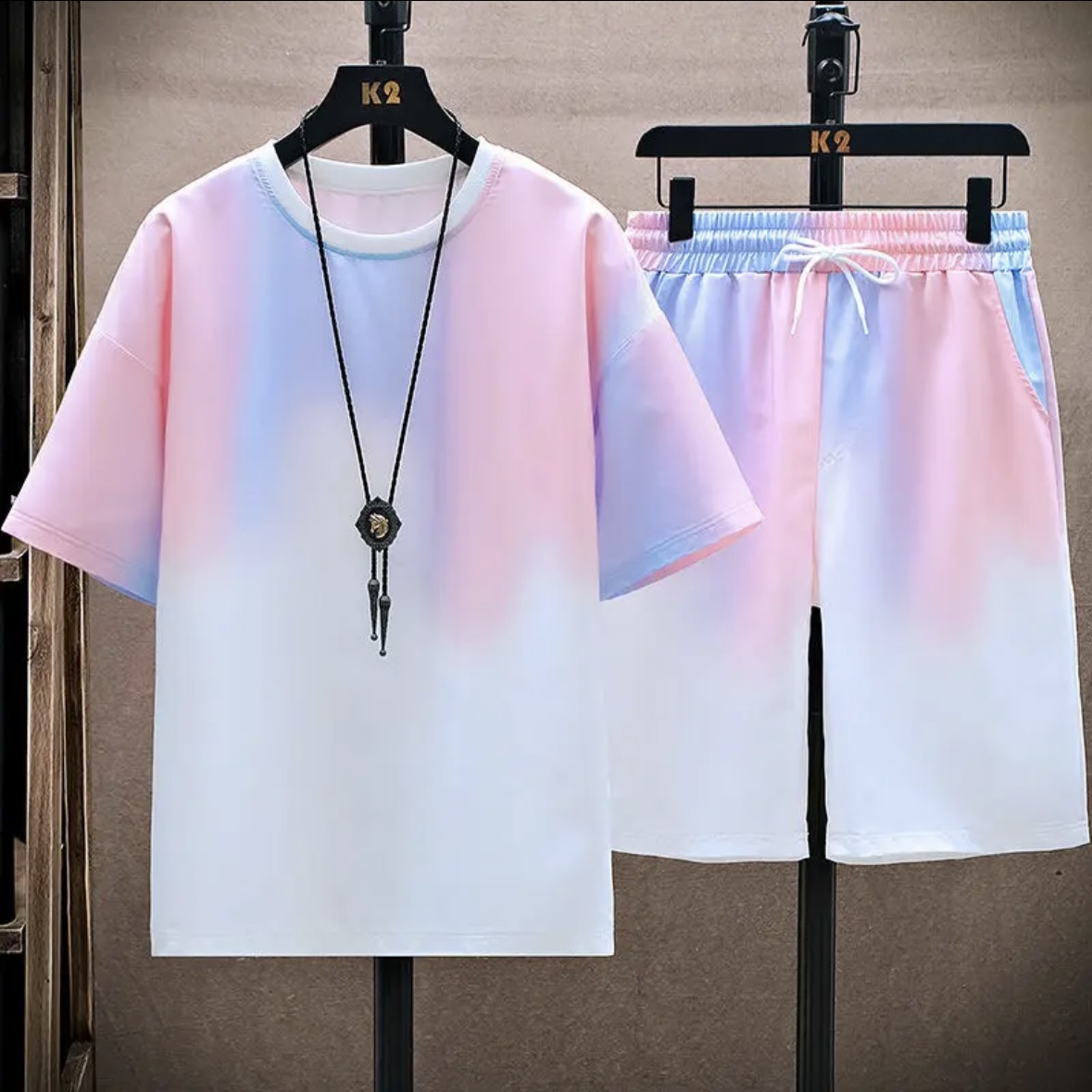 新作夏物カップル向けアイスシルクセット、ゆったりとした韓国風 - Women Fashion Style のレビューと価格