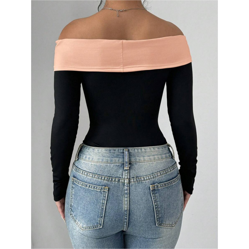 蝶結び装飾オフショルダーボディスーツ |   カジュアルでフ - Women Fashion Style のレビューと価格