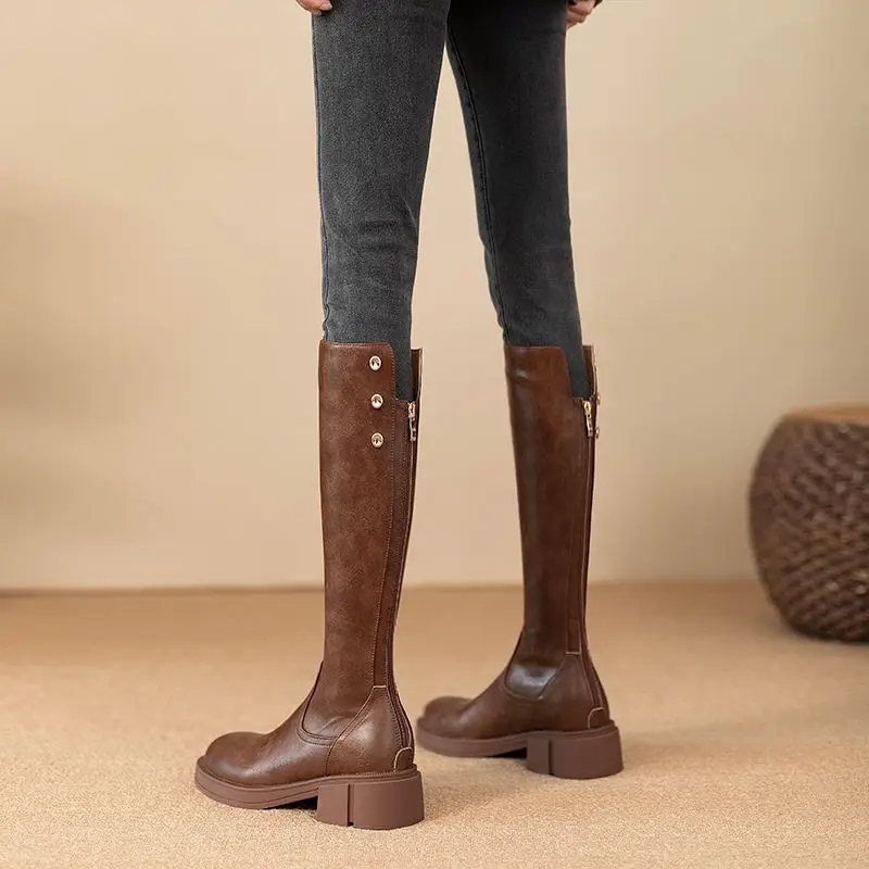 秋冬ミドルヒールレディースニーハイ丈防水PUファッション20 - Women'S Fashion Boots 2025 のレビューと価格